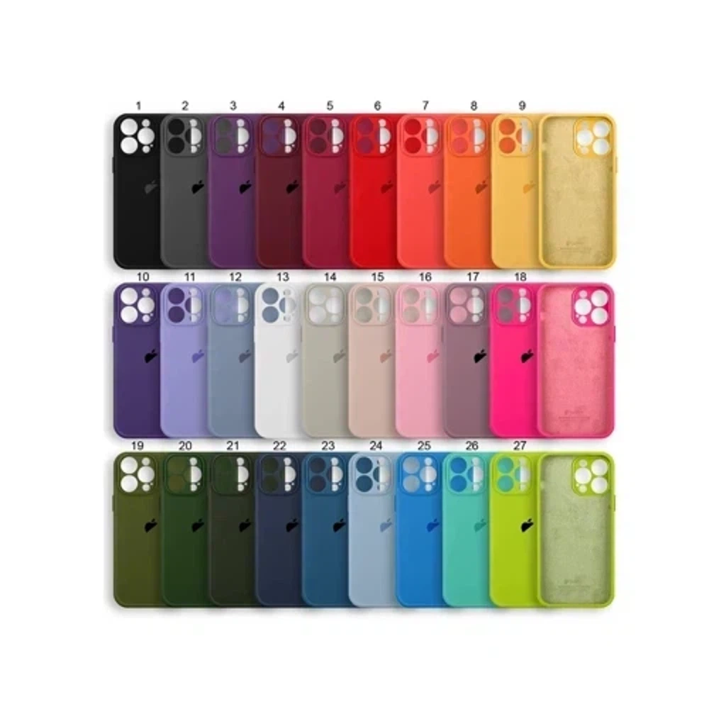 Чехол Silicone Case с закрытым низом и защитой камеры для Iphone 13 Pro (Квадратные грани)